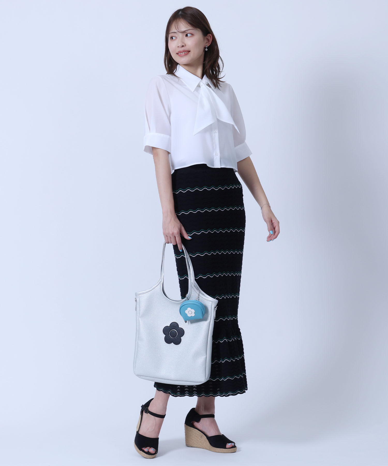 MARY QUANT「デイジーパッチシュリンク トート」|トートバッグ|