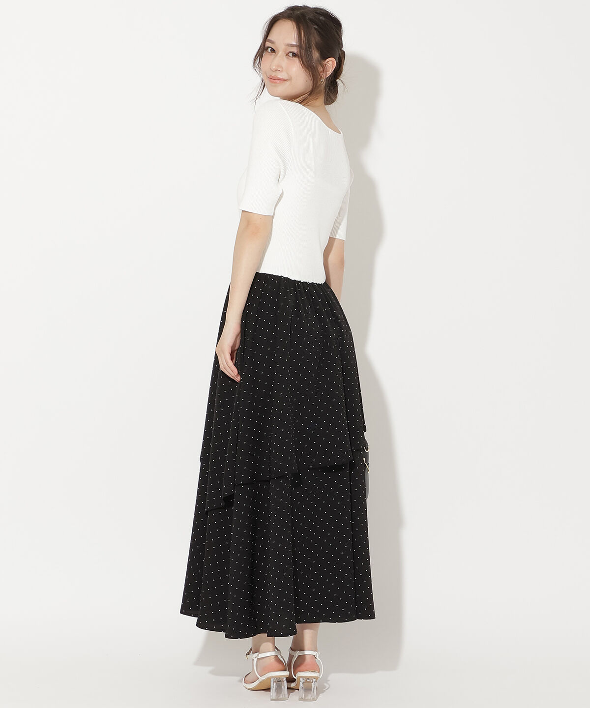 WILLSELECTION「アシメティアードニットコンビワンピース」|ワンピース|