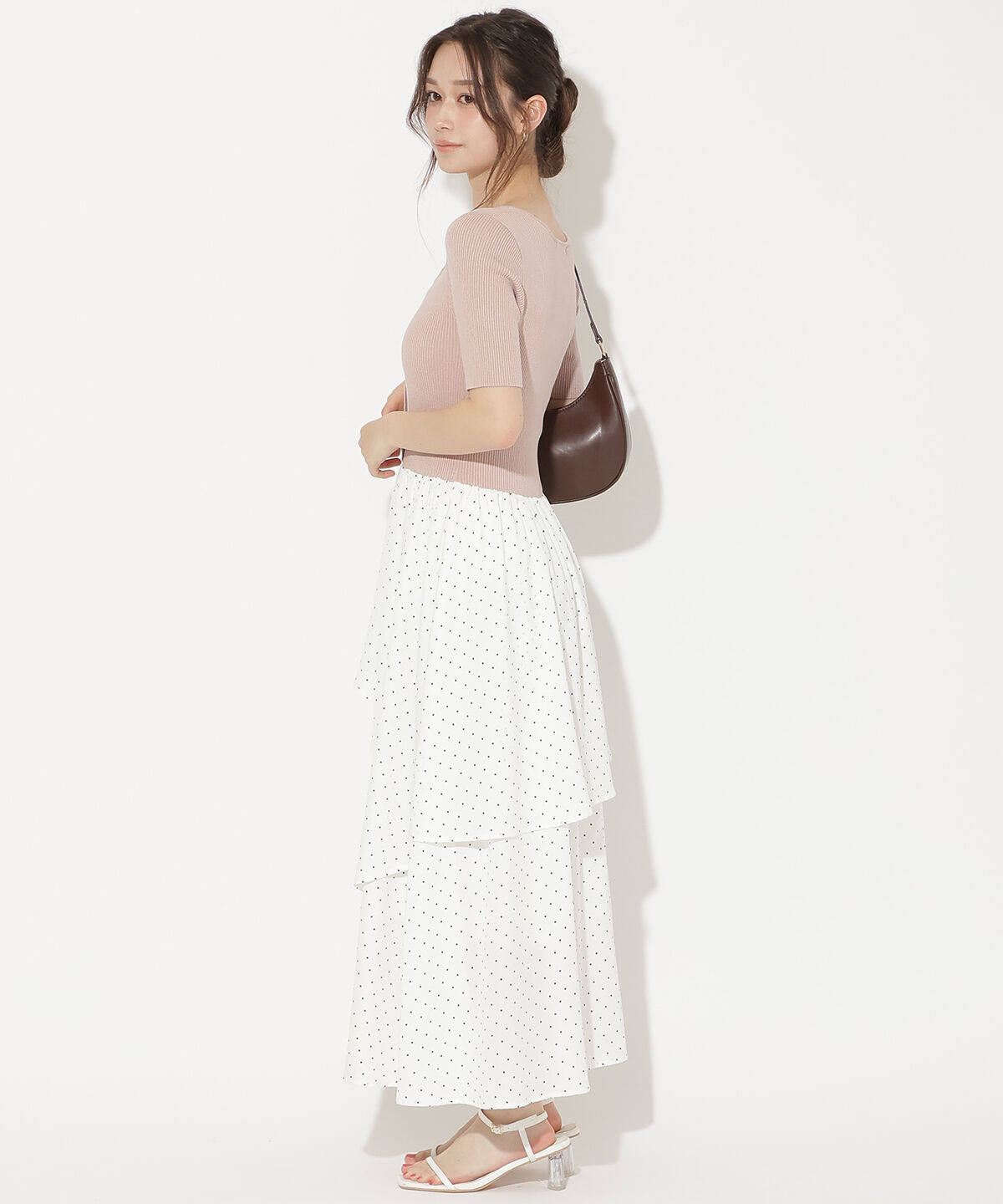 WILLSELECTION「アシメティアードニットコンビワンピース」|ワンピース|