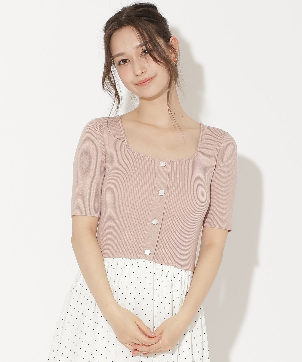 WILLSELECTION「アシメティアードニットコンビワンピース」|ワンピース|