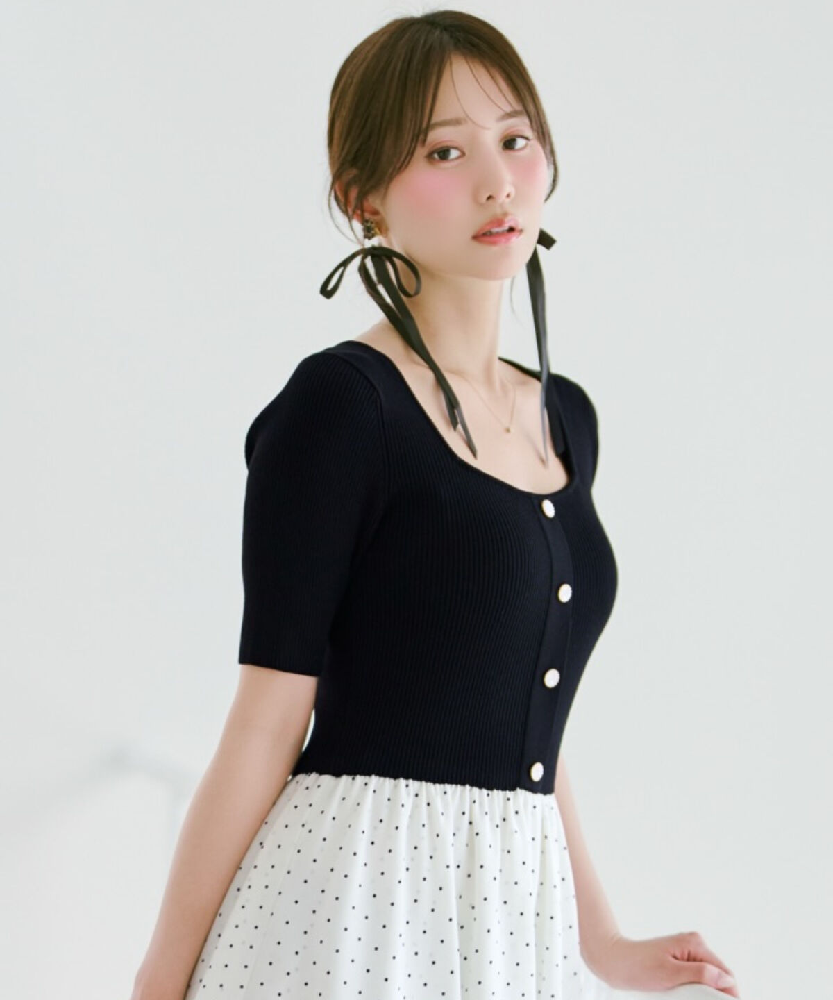 WILLSELECTION「アシメティアードニットコンビワンピース」|ワンピース|