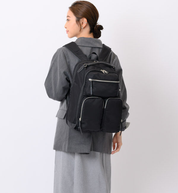 W&.Day/Night「W&.Day/Night ミュッケ オーガナイズドリュック A4サイズ 14.0インチPC収納 大容量 15576」|リュック|ブラック