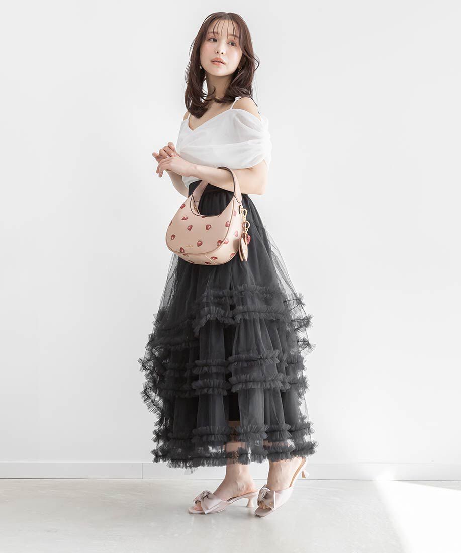  「【Cherry＆Strawberry】2WAY ハーフムーンショルダーバッグ」|ショルダー・メッセンジャー|