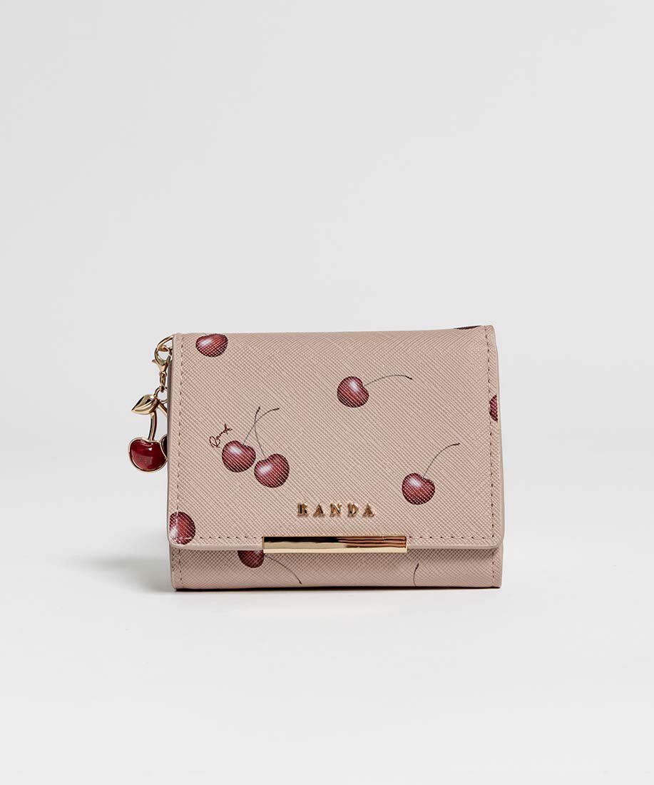  「【Cherry＆Strawberry】チャーム付き三つ折りウォレット」|財布|