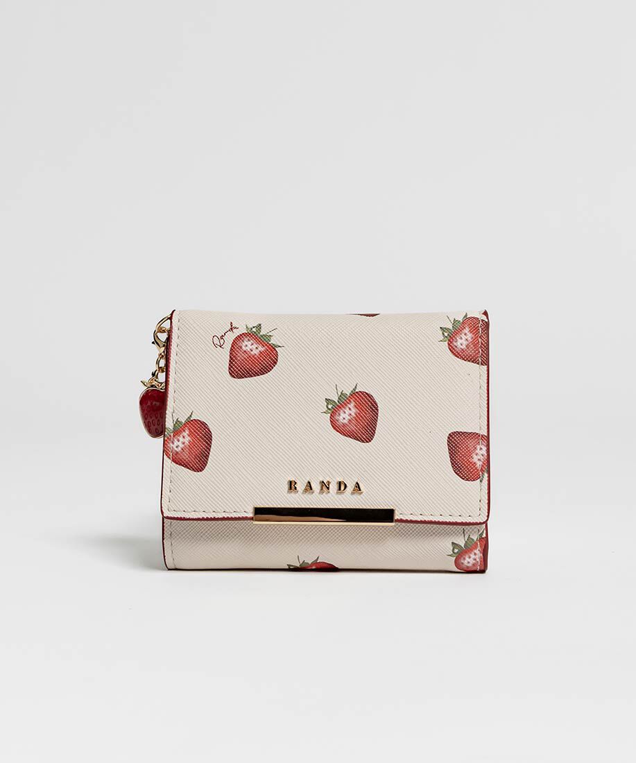  「【Cherry＆Strawberry】チャーム付き三つ折りウォレット」|財布|