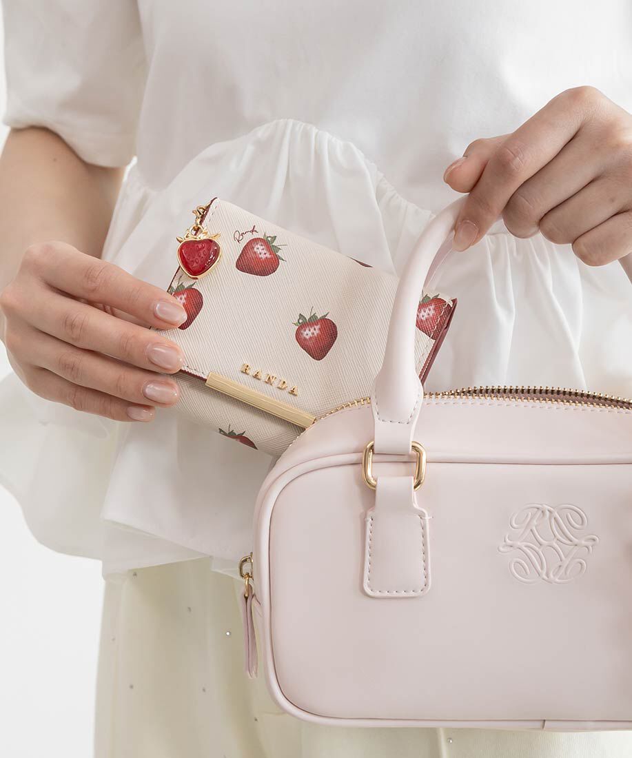  「【Cherry＆Strawberry】チャーム付き三つ折りウォレット」|財布|