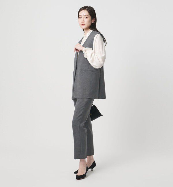 UNITED ARROWS「ダブルクロス スリムパンツ ‐ストレッチ ウォッシャブル‐」|スラックス|