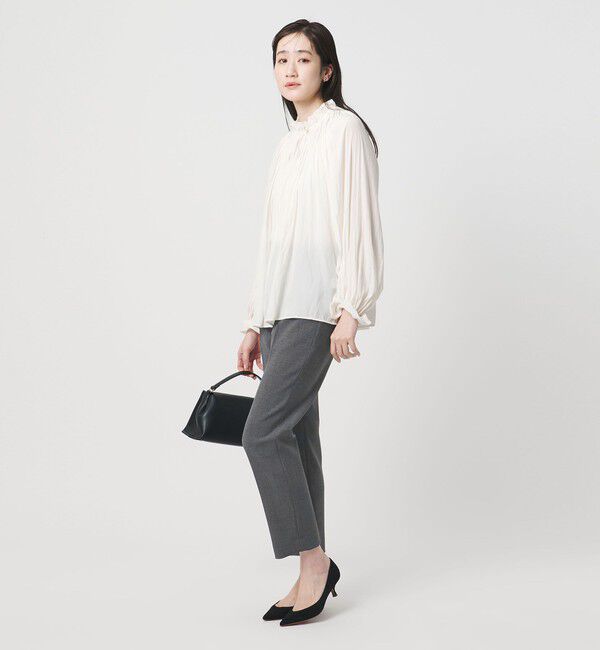 UNITED ARROWS「ダブルクロス スリムパンツ ‐ストレッチ ウォッシャブル‐」|スラックス|