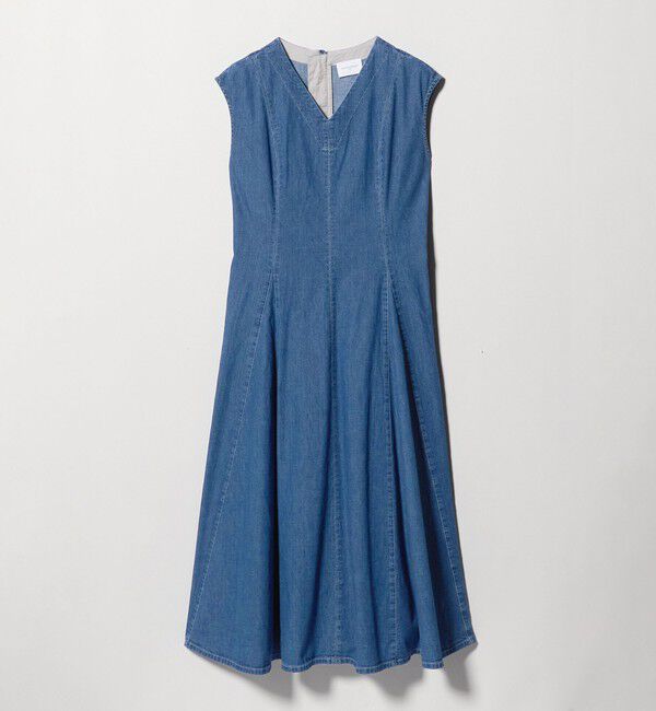 UNITED ARROWS「ステッチ Vネック デニムワンピース」|ワンピース|