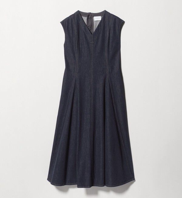 UNITED ARROWS「ステッチ Vネック デニムワンピース」|ワンピース|