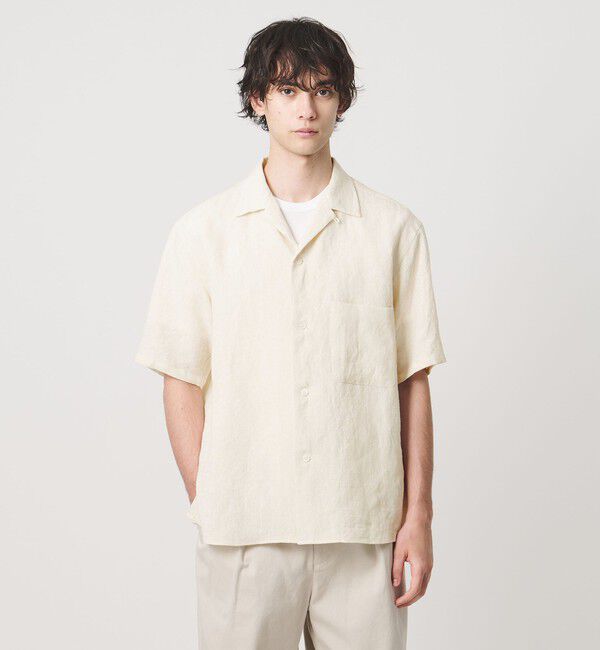 UNITED ARROWS「＜District＞リネン オックスフォード オープンカラーシャツ」|シャツ・ブラウス|