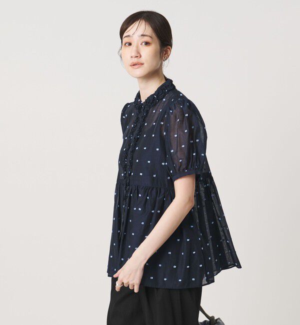 UNITED ARROWS「2トーン ドット ジャガード シャツ」|シャツ・ブラウス|