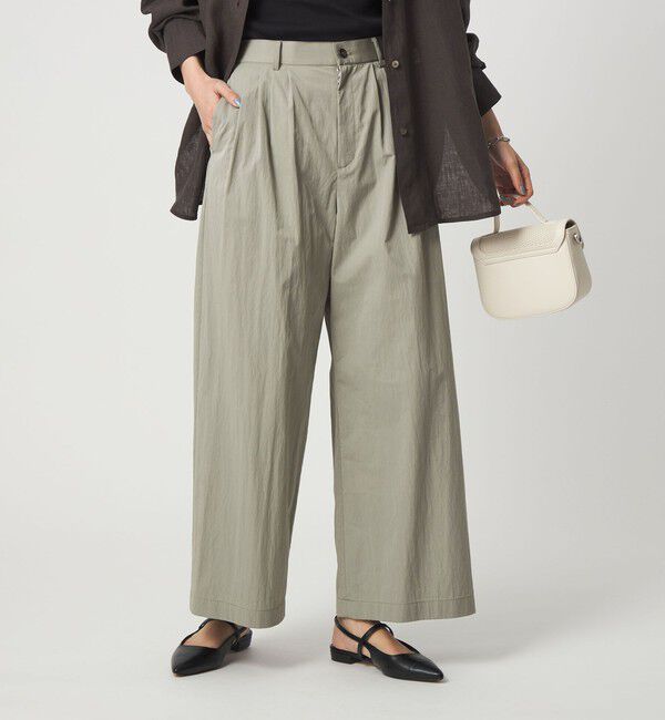 UNITED ARROWS green label relaxing「［size SHORTあり］グロッシー ワイド パンツ」|その他|OLIVE
