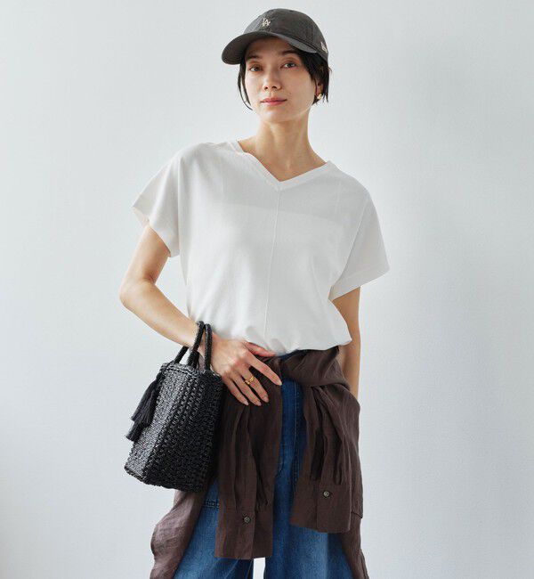 UNITED ARROWS green label relaxing「Vネック プルオーバー ニット ウォッシャブル 接触冷感 UVカット」|ニット・セーター|