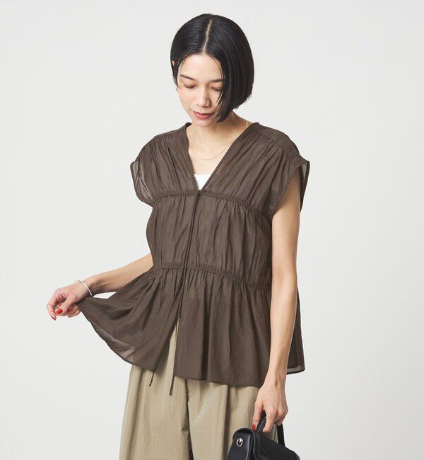 UNITED ARROWS green label relaxing「ボリューム 2WAY リボン ノースリーブ ブラウス」|シャツ・ブラウス|