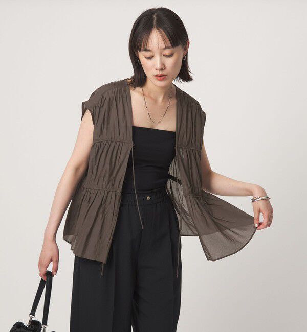 UNITED ARROWS green label relaxing「ボリューム 2WAY リボン ノースリーブ ブラウス」|シャツ・ブラウス|