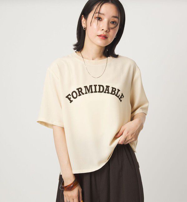 UNITED ARROWS green label relaxing「【WEB限定】＜at ease＞ジョーゼット プリント カットソー  吸水速乾」|Tシャツ・カットソー|BEIGE