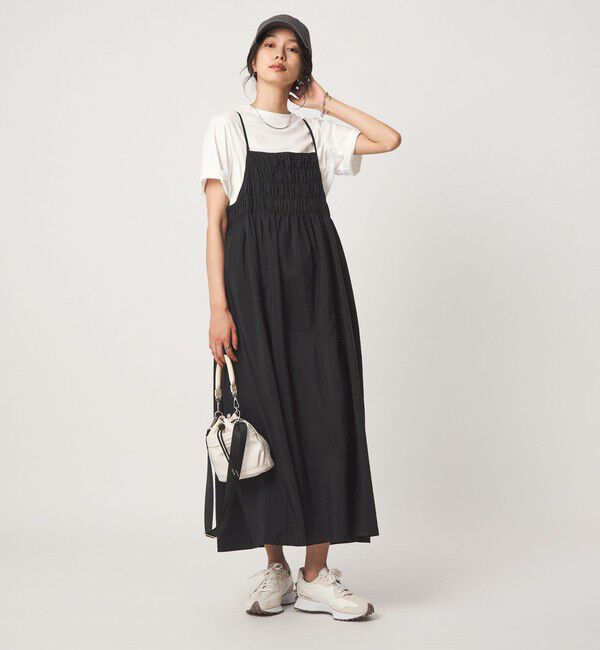UNITED ARROWS green label relaxing「シャーリング キャミソール ワンピース」|ワンピース|BLACK