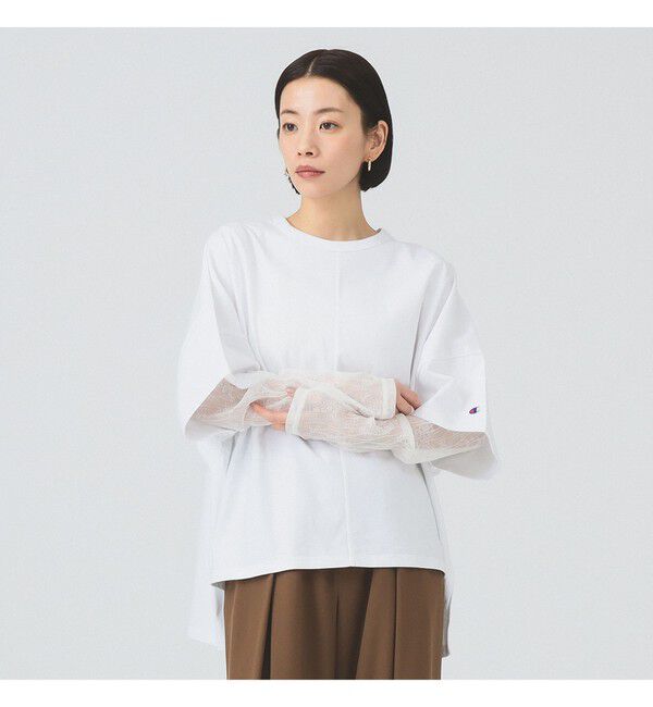 Ray BEAMS 「【別注】Champion / ショート スリーブ Tシャツ」|Tシャツ・カットソー|WHITE