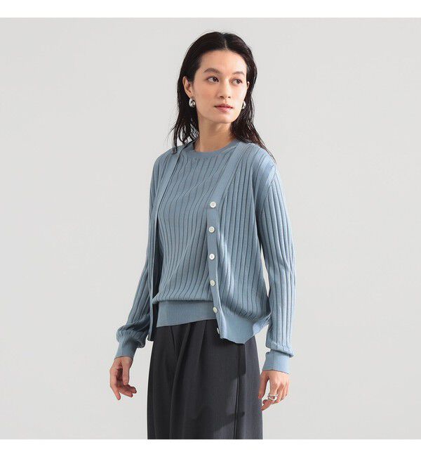 Demi-Luxe BEAMS 「SLOANE / 18ゲージ シルク Vネック カーディガン」|ニット・セーター|別注BLUE