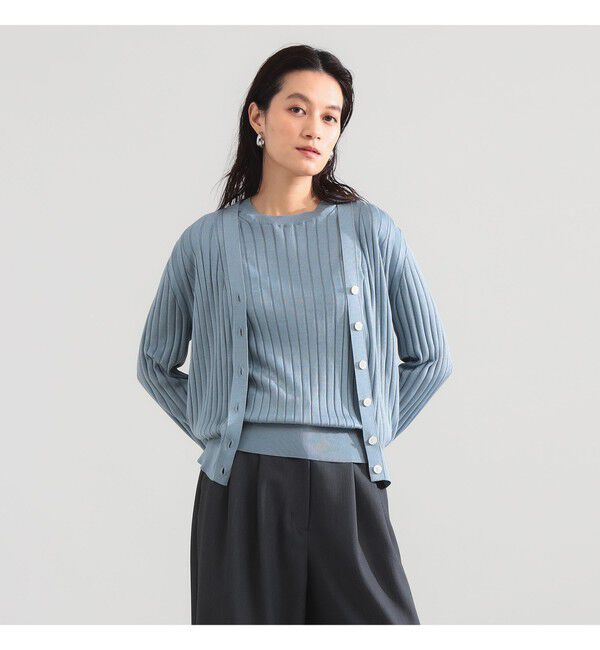 Demi-Luxe BEAMS 「SLOANE / 18ゲージ シルク Vネック カーディガン」|ニット・セーター|