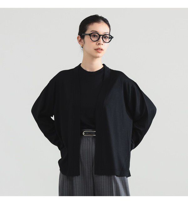 Demi-Luxe BEAMS 「WRAPINKNOT / ボタンレス カーディガン」|Tシャツ・カットソー|BLACK