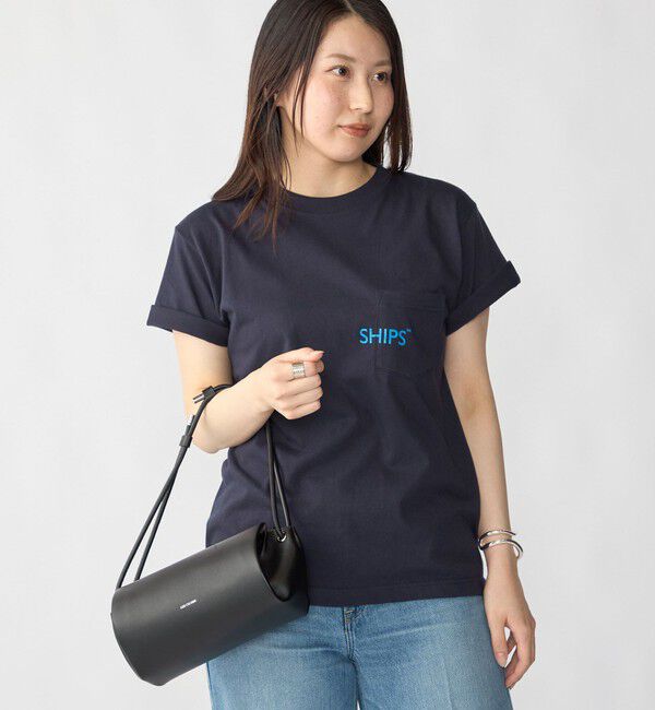 SHIPS「【WEB限定】SHIPS: SHIPSロゴ プリント ポケット Tシャツ」|Tシャツ・カットソー|