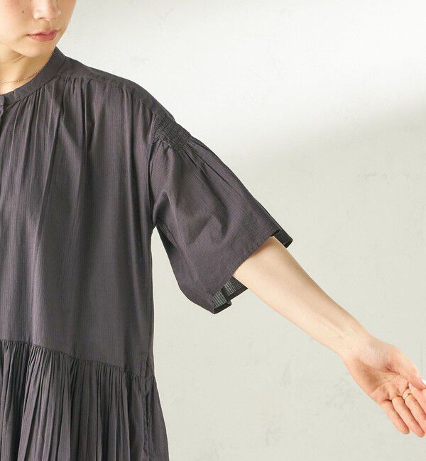 SHIPS for women「【SHIPS別注】Fanaka:〈手洗い可能〉ストライプ ドビー 羽織 ワンピース」|ワンピース|
