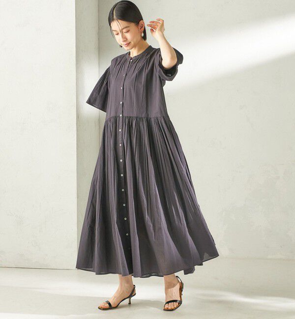 SHIPS for women「【SHIPS別注】Fanaka:〈手洗い可能〉ストライプ ドビー 羽織 ワンピース」|ワンピース|