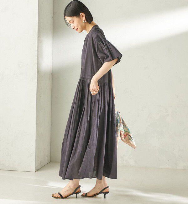 SHIPS for women「【SHIPS別注】Fanaka:〈手洗い可能〉ストライプ ドビー 羽織 ワンピース」|ワンピース|