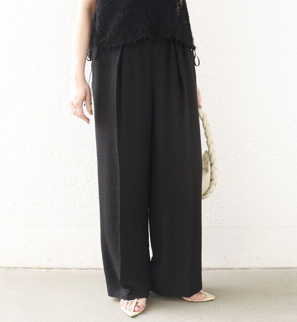 SHIPS for women「〈接触冷感/手洗い可能〉Jupiter 麻混 タック ギャザー パンツ」|その他|
