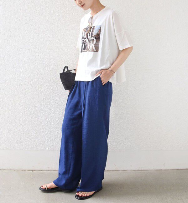 SHIPS for women「〈接触冷感/手洗い可能〉Jupiter 麻混 タック ギャザー パンツ」|その他|