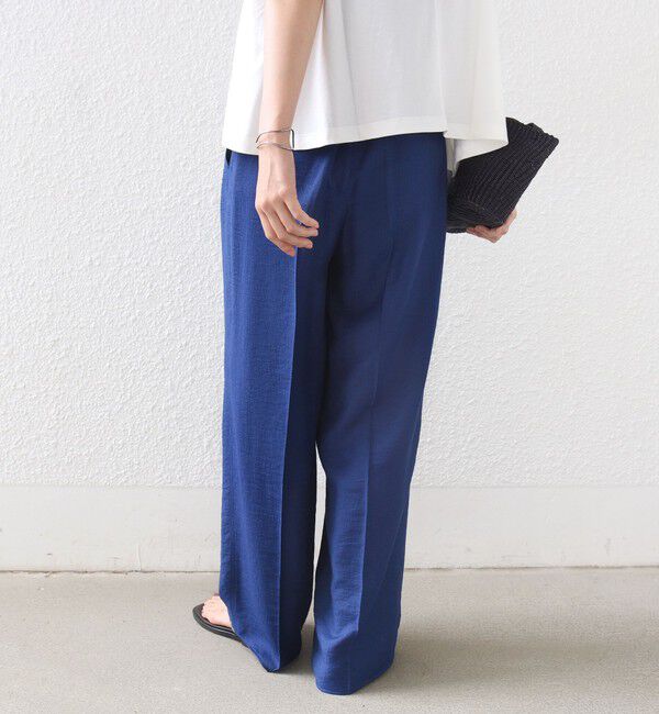 SHIPS for women「〈接触冷感/手洗い可能〉Jupiter 麻混 タック ギャザー パンツ」|その他|