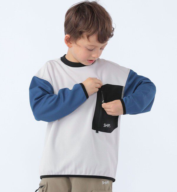 SHIPS KIDS「SHIPS KIDS:120～130cm /〈吸水速乾〉Octa(R) ロングスリーブ カットソー」|Tシャツ・カットソー|