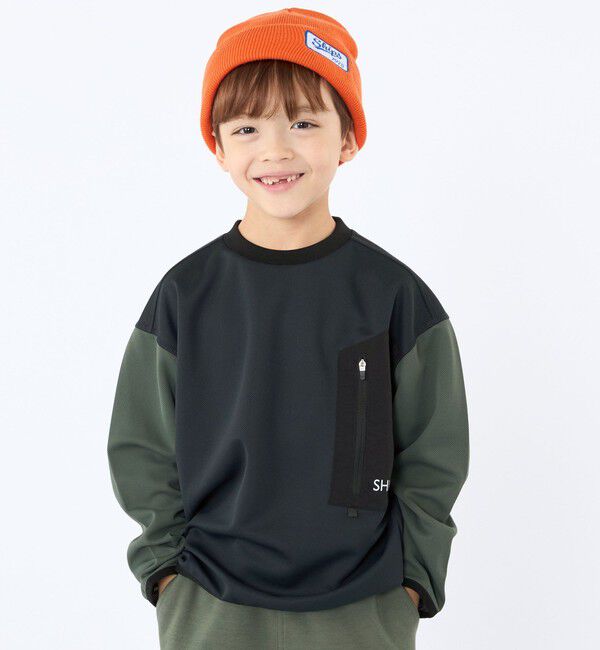 SHIPS KIDS「SHIPS KIDS:120～130cm /〈吸水速乾〉Octa(R) ロングスリーブ カットソー」|Tシャツ・カットソー|ブラック