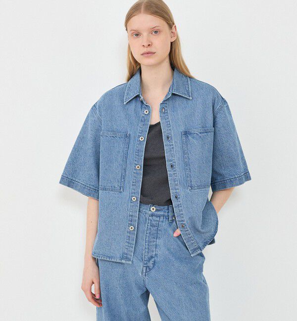 GALERIE VIE「ハイツイストデニム オーバーシャツ」|シャツ・ブラウス|