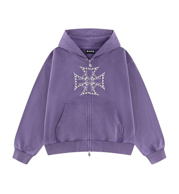 JOINT WORKS「SUPPLIER / サプライヤー IronCross Rhinestone Zip Hoodie」|パーカー|パープル