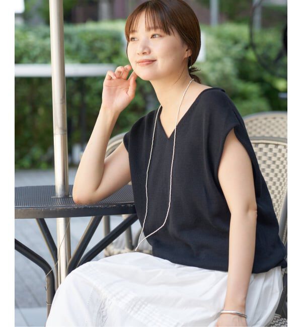 IENA「コットンギマ フレンチプルオーバー」|ニット・セーター|