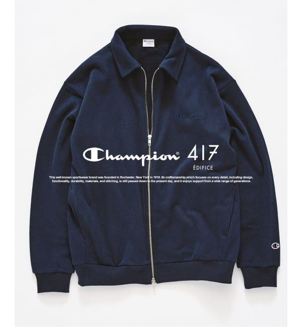 417 EDIFICE「CHAMPION &times; 417 ジップスウェットカーディガン」|スウェット・ジャージ|ネイビー