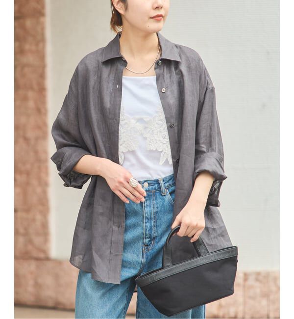 journal standard L'essage「ヨーロピアンフラックス2WAYシャツ 2」|シャツ・ブラウス|グレーA