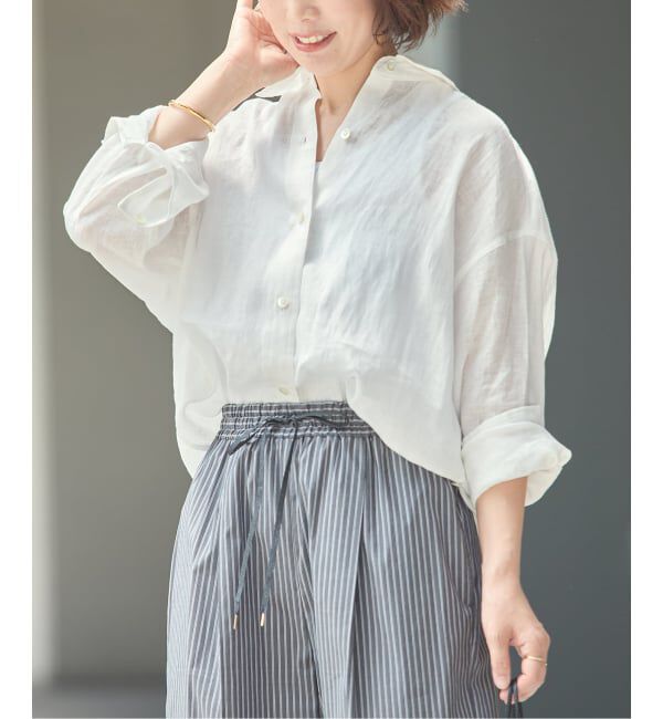 journal standard L'essage「ヨーロピアンフラックス2WAYシャツ 2」|シャツ・ブラウス|ホワイト