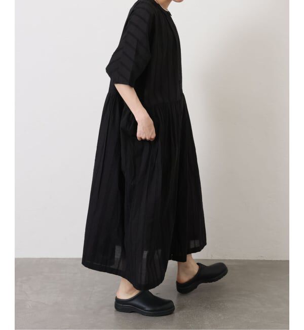 journal standard luxe「ドビーストライプ ギャザードルマンワンピース」|ワンピース|