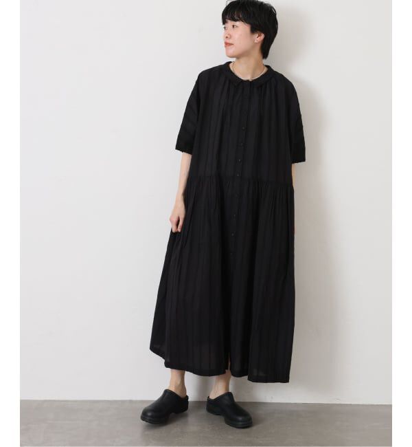 journal standard luxe「ドビーストライプ ギャザードルマンワンピース」|ワンピース|