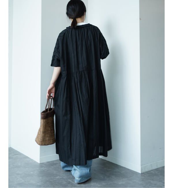 journal standard luxe「ドビーストライプ ギャザードルマンワンピース」|ワンピース|