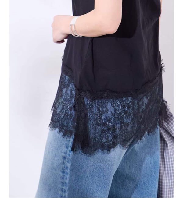 JOURNAL STANDARD「《追加4》レースヘムシアータンク」|Tシャツ・カットソー|ブラック
