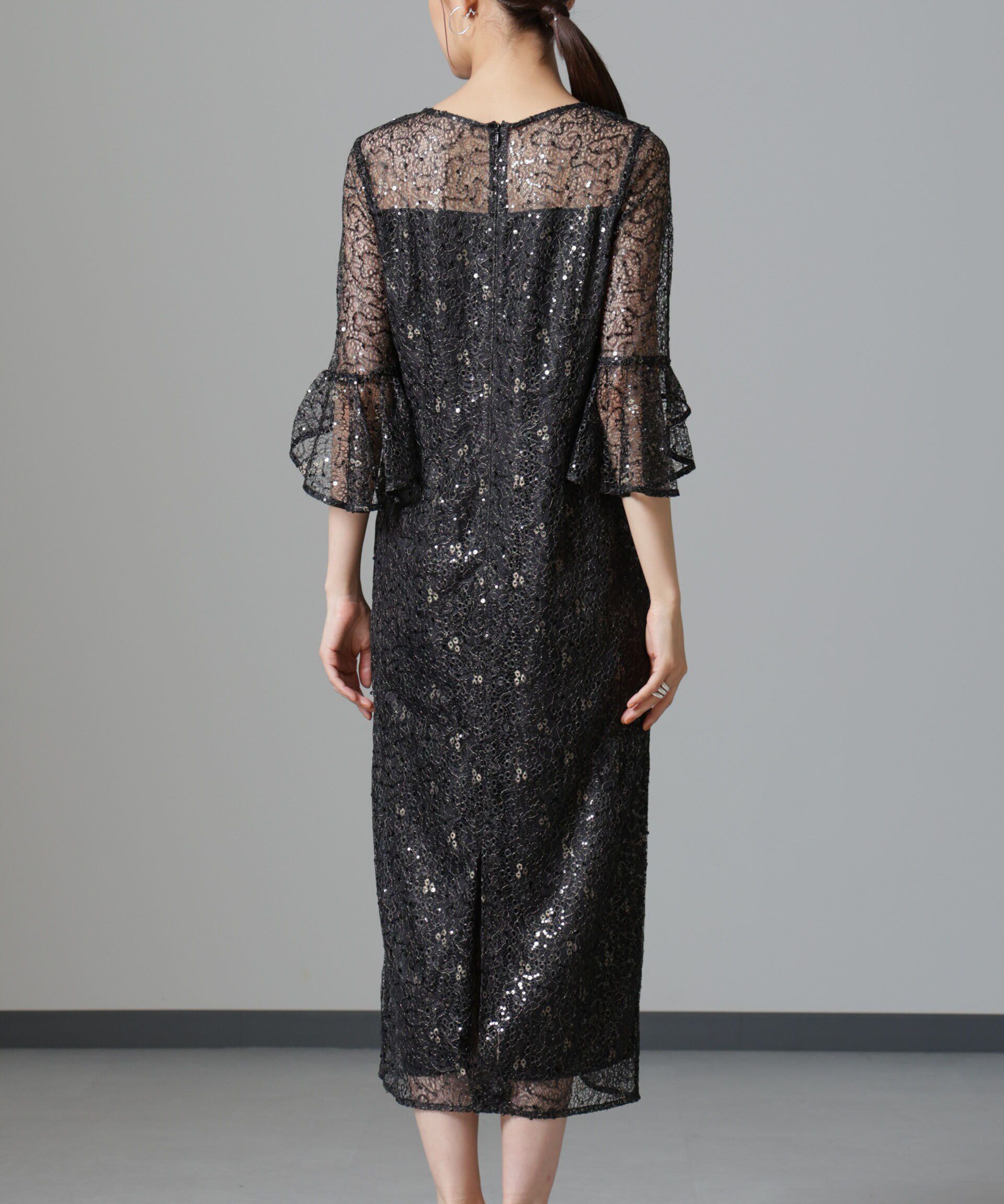 nano･universe「troisiemechaco/SPANGLE LACE ワンピース」|ワンピース|