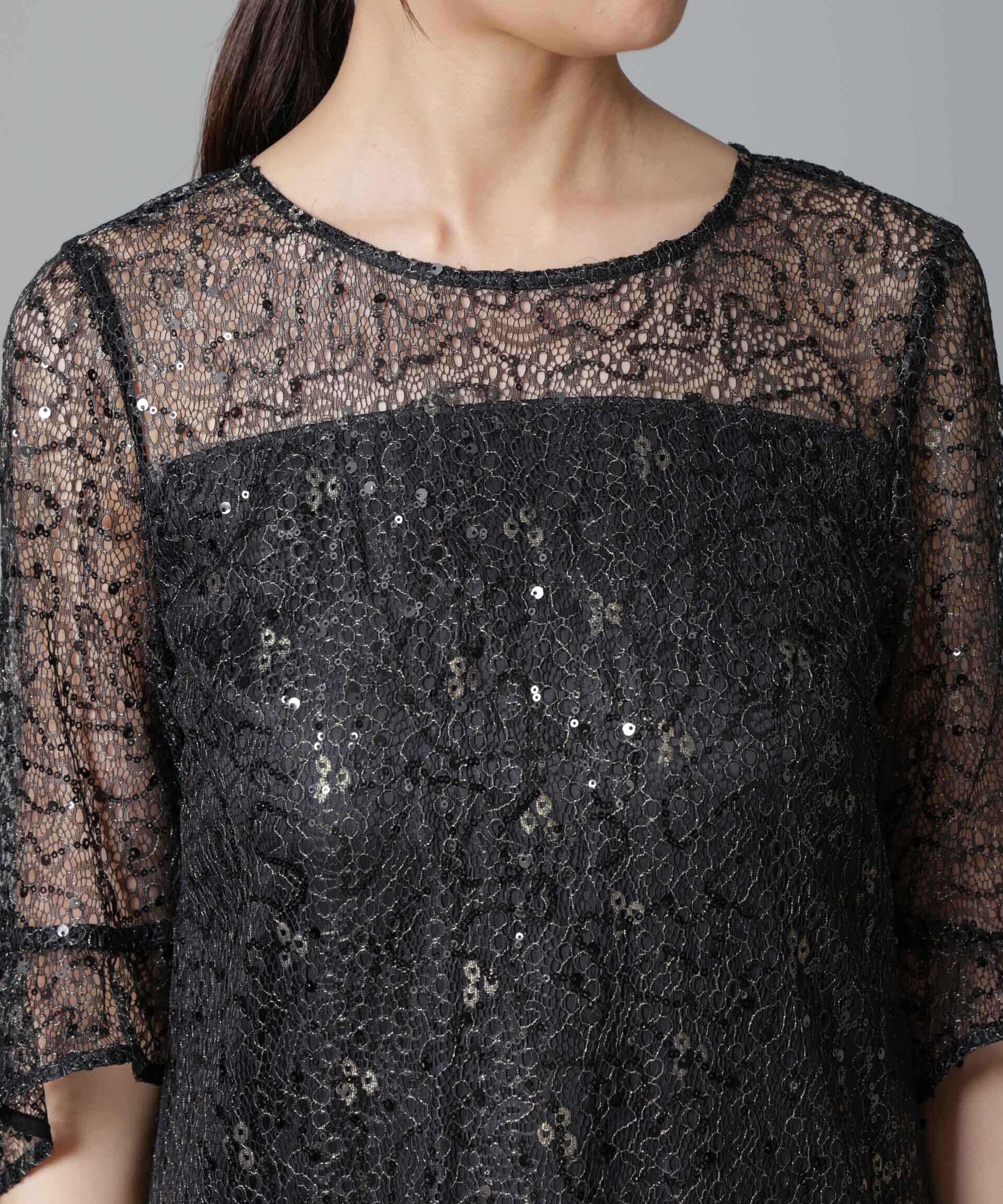 nano･universe「troisiemechaco/SPANGLE LACE ワンピース」|ワンピース|