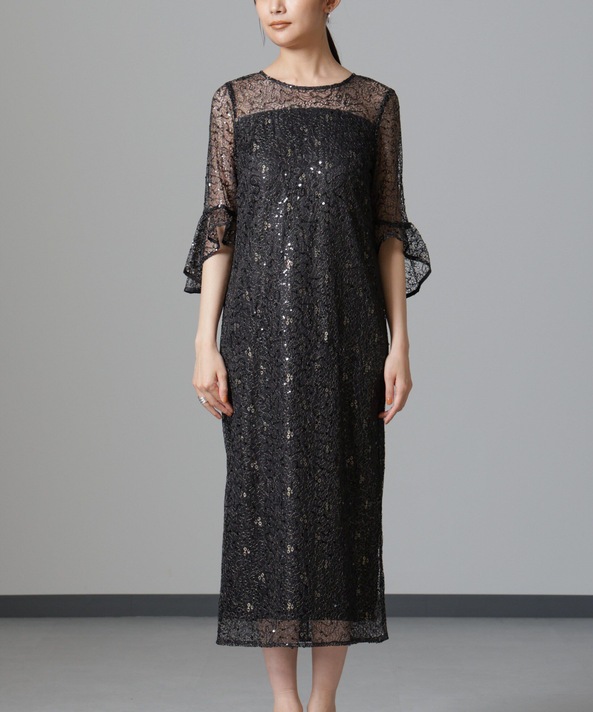 nano･universe「troisiemechaco/SPANGLE LACE ワンピース」|ワンピース|