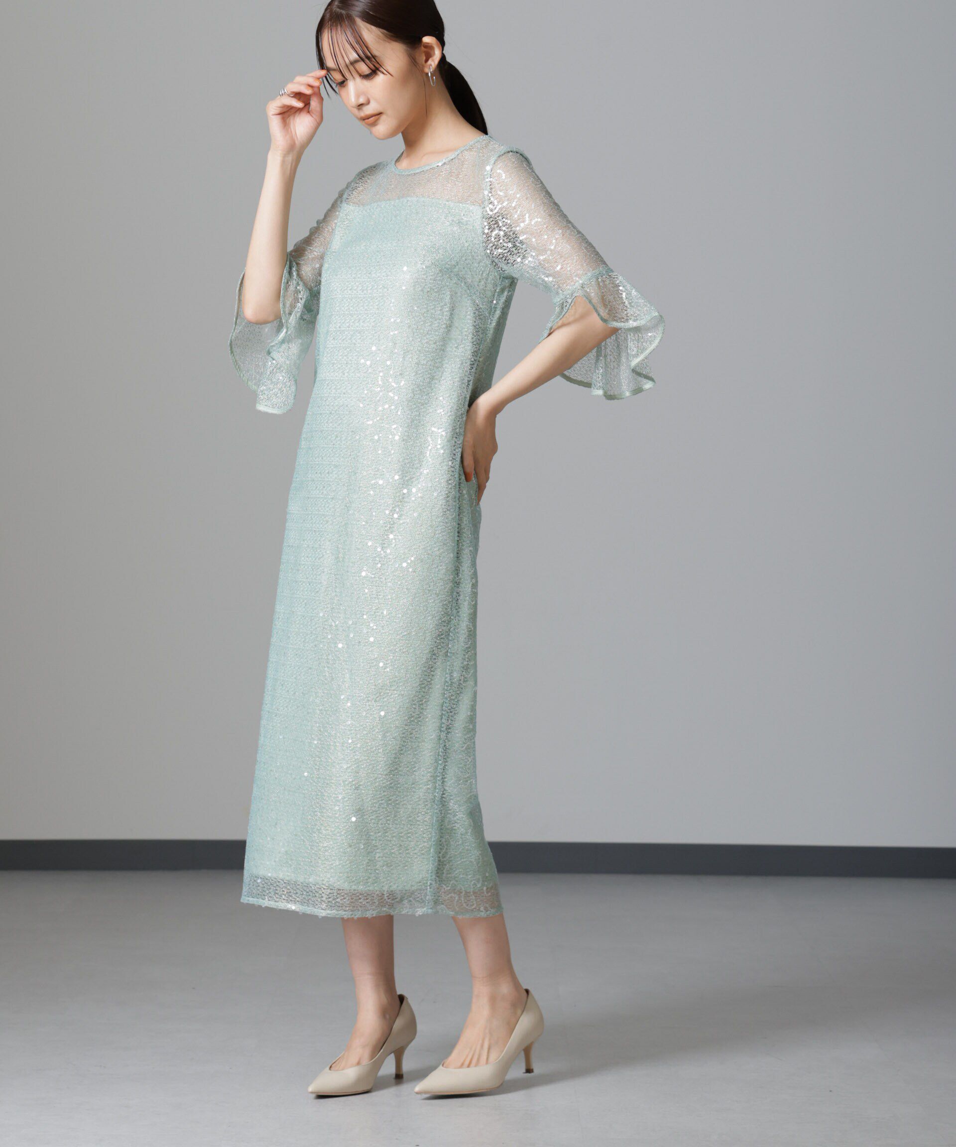 nano･universe「troisiemechaco/SPANGLE LACE ワンピース」|ワンピース|ミント2