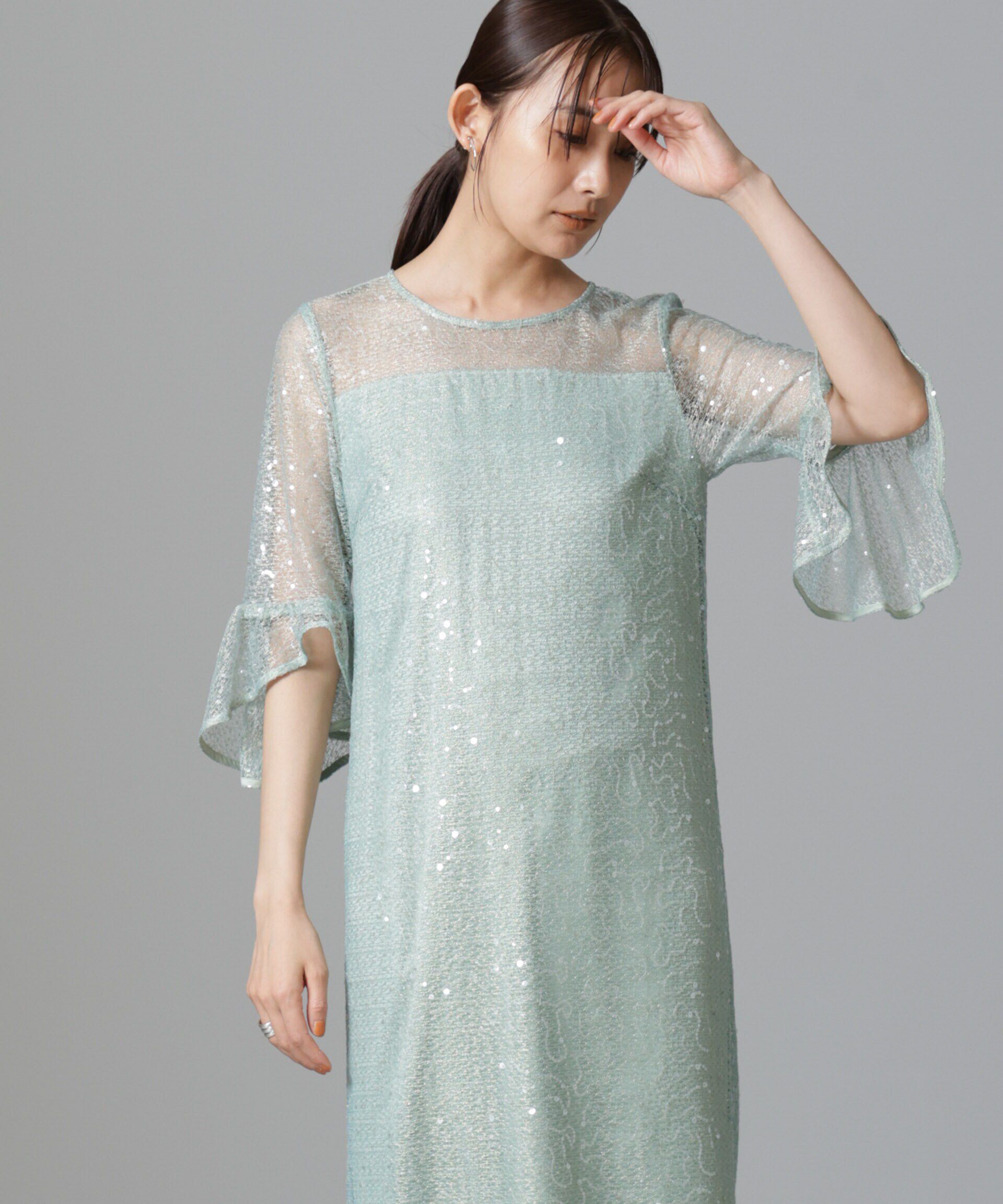 nano･universe「troisiemechaco/SPANGLE LACE ワンピース」|ワンピース|